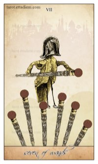 Tarotkaart 'Zeven van Staven'