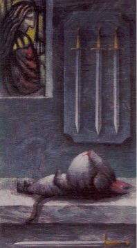 Tarotkaart 'Vier van Zwaarden'