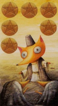 Tarotkaart 'Zes van Pentagrammen'