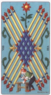 Tarotkaart 'Acht van Staven'