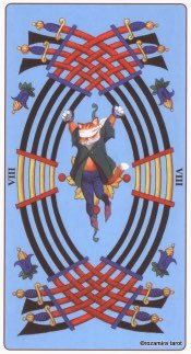 Tarotkaart 'Acht van Zwaarden'