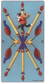 Tarotkaart 'Drie van Staven'