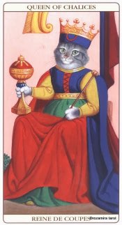 Tarotkaart 'Koningin van Kelken'