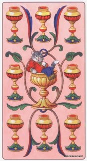 Tarotkaart 'Negen van Kelken'