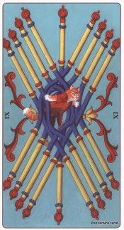 Tarotkaart 'Negen van Staven'