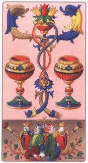 Tarotkaart 'Twee van Kelken'