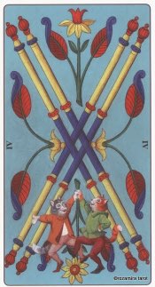 Tarotkaart 'Vier van Staven'