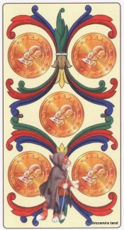 Tarotkaart 'Vijf van Pentagrammen'
