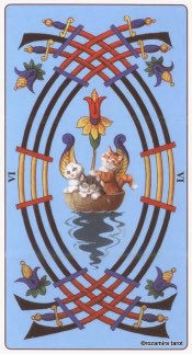 Tarotkaart 'Zes van Zwaarden'