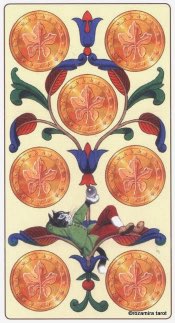 Tarotkaart 'Zeven van Pentagrammen'