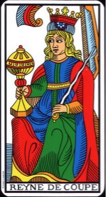 Tarotkaart 'Koningin van Kelken'
