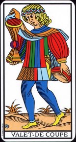 Tarotkaart 'Schildknaap van Kelken'