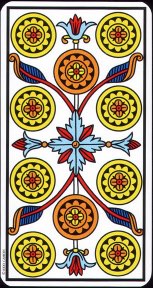 Tarotkaart 'Tien van Pentagrammen'