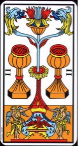 Tarotkaart 'Twee van Kelken'