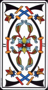 Tarotkaart 'Twee van Zwaarden'
