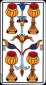 Tarotkaart 'Vier van Kelken'