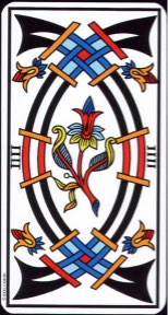 Tarotkaart 'Vier van Zwaarden'