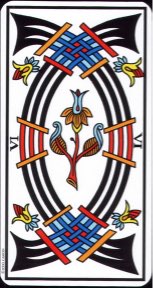 Tarotkaart 'Zes van Zwaarden'