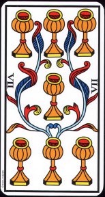 Tarotkaart 'Zeven van Kelken'
