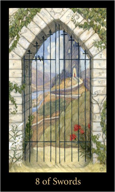 Tarotkaart 'Acht van Zwaarden'