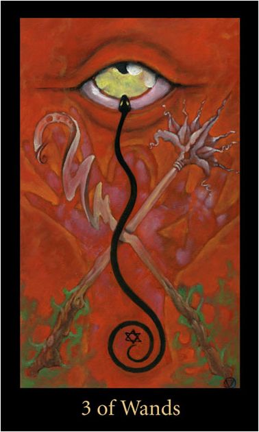 Tarotkaart 'Drie van Staven'