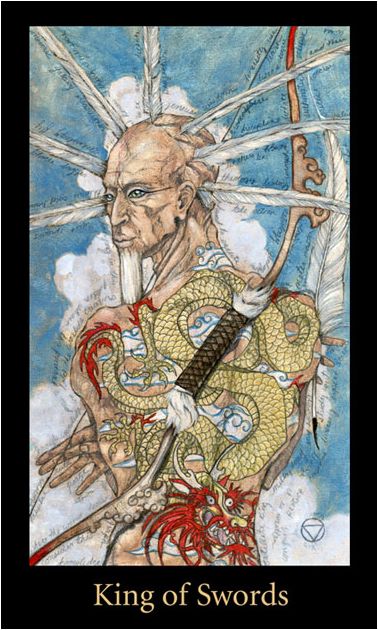 Tarotkaart 'Koning van Zwaarden'