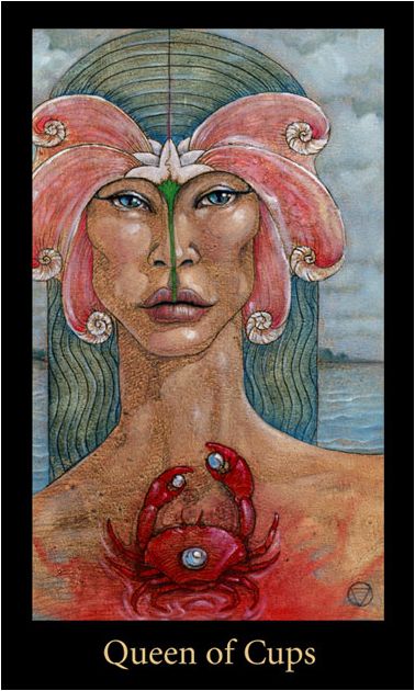 Tarotkaart 'Koningin van Kelken'