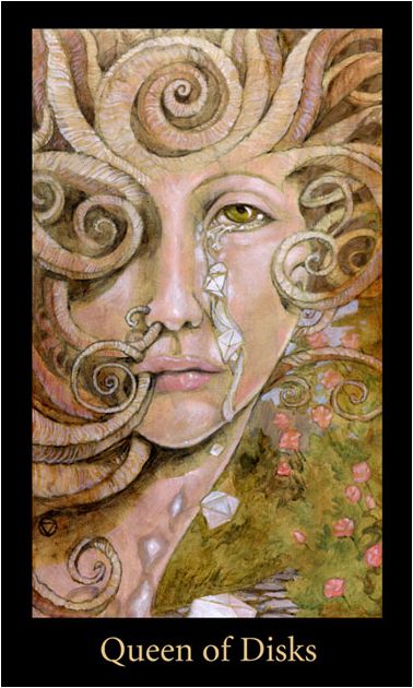 Tarotkaart 'Koningin van Pentagrammen'