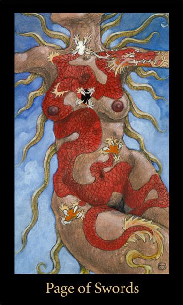Tarotkaart 'Schildknaap van Zwaarden'