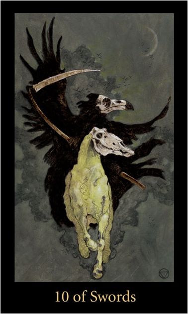 Tarotkaart 'Tien van Zwaarden'