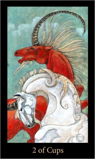 Tarotkaart 'Twee van Kelken'