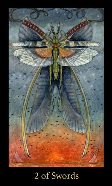 Tarotkaart 'Twee van Zwaarden'