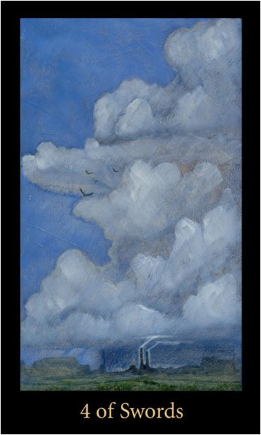 Tarotkaart 'Vier van Zwaarden'