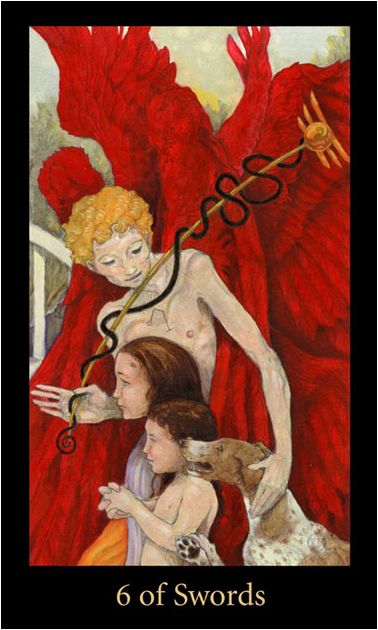 Tarotkaart 'Zes van Zwaarden'