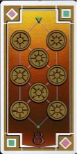 Tarotkaart 'Acht van Pentagrammen'