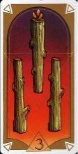 Tarotkaart 'Drie van Staven'