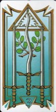 Tarotkaart 'Drie van Zwaarden'