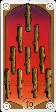 Tarotkaart 'Tien van Staven'
