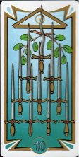 Tarotkaart 'Tien van Zwaarden'