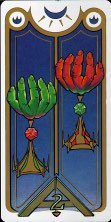 Tarotkaart 'Twee van Kelken'