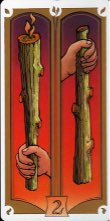 Tarotkaart 'Twee van Staven'