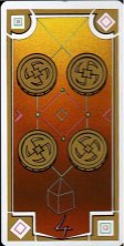 Tarotkaart 'Vier van Pentagrammen'