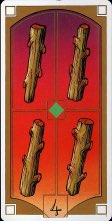 Tarotkaart 'Vier van Staven'