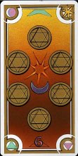 Tarotkaart 'Zes van Pentagrammen'