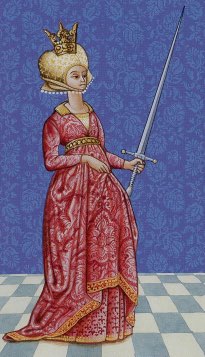 Tarotkaart 'Koningin van Zwaarden'