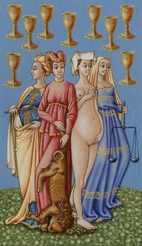 Tarotkaart 'Negen van Kelken'