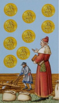 Tarotkaart 'Negen van Pentagrammen'