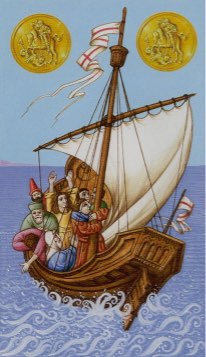 Tarotkaart 'Twee van Pentagrammen'