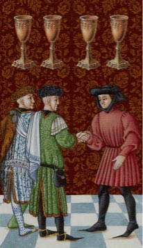 Tarotkaart 'Vier van Kelken'