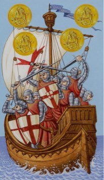 Tarotkaart 'Vier van Pentagrammen'